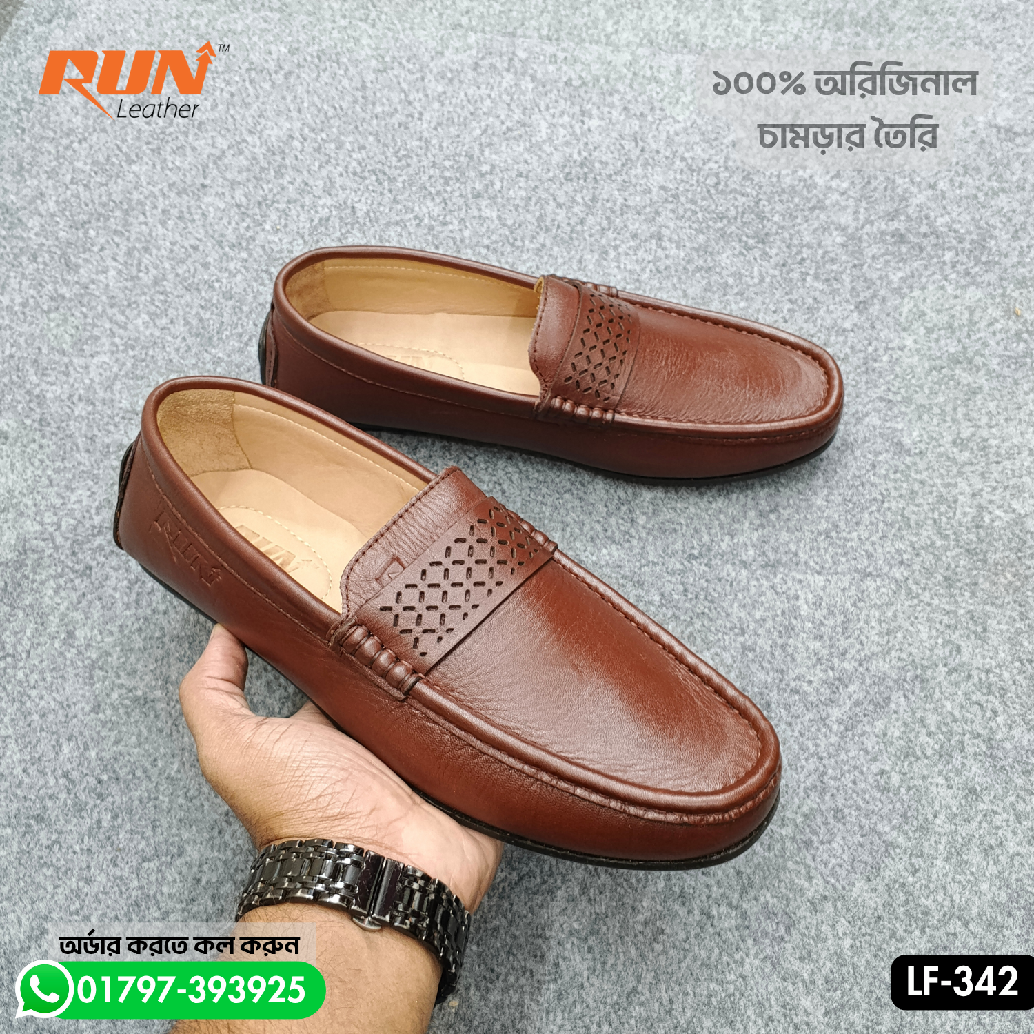 100% Original Leather Leaser Loafer LF-342