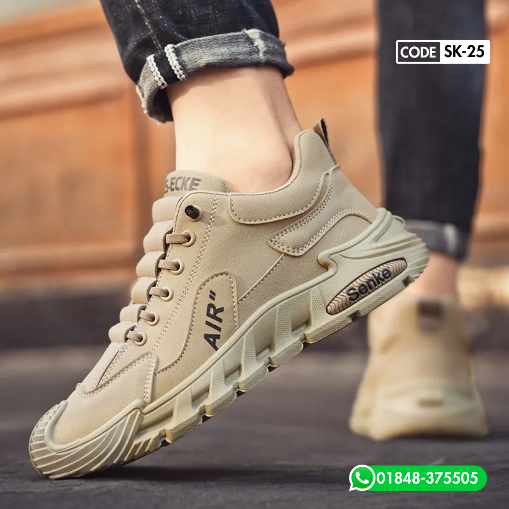 Run AirFlex Non-Slip Imported Sneakers for Men – Premium Casual Sports Shoe (Brown SK-25 )